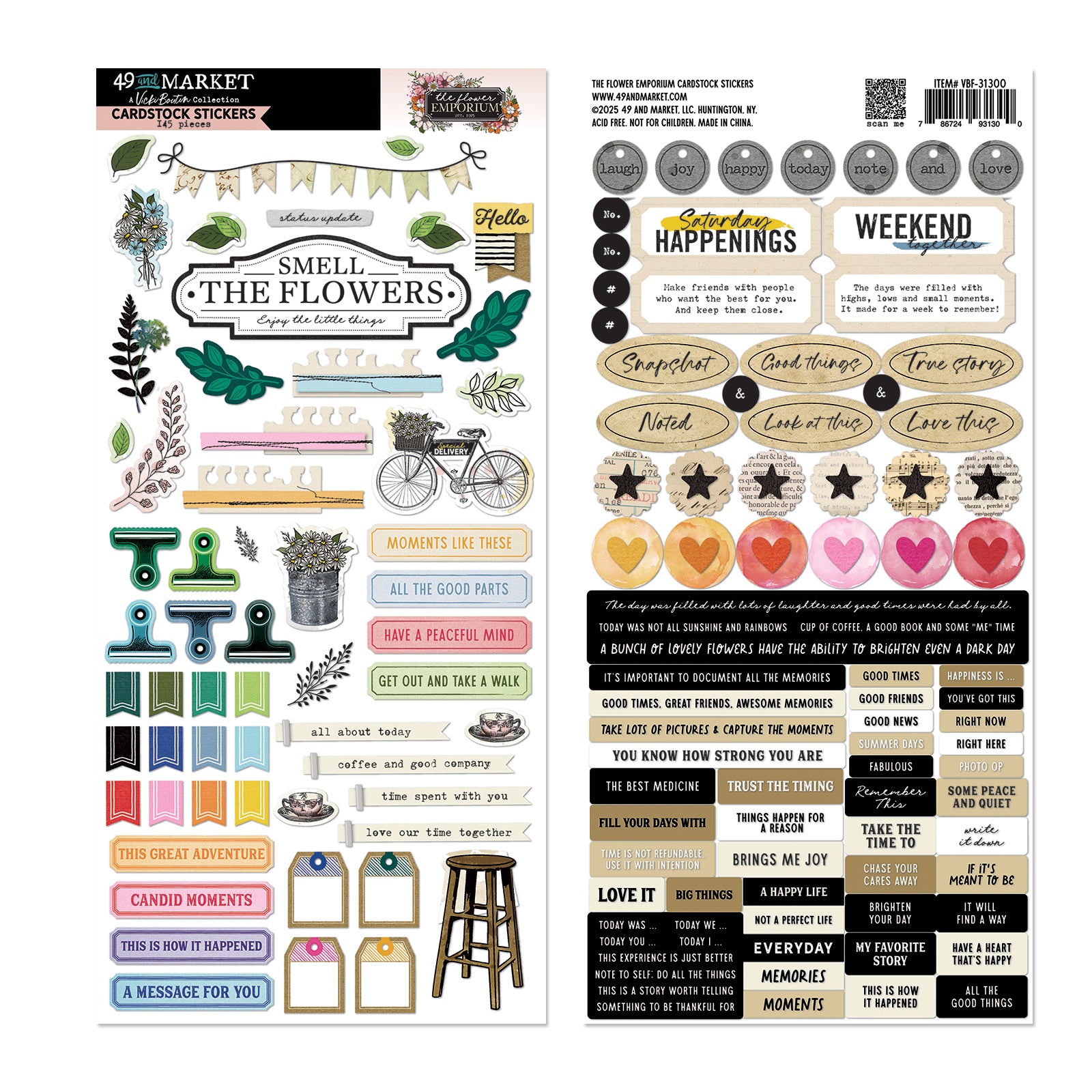 49 & Market The Flower Emporium by Vicki Boutin Cardstock Stickers